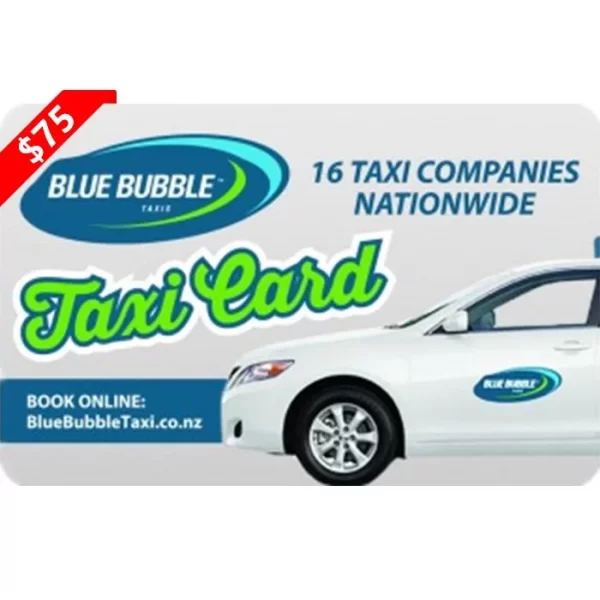 Blue Bubble Taxis $75 NZD Physical Gift Card (Express Delivery)