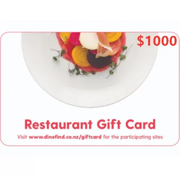 Restaurant $1000 NZD Physical Gift Card (Express Delivery)